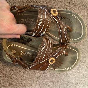 Girls Brown Wedge Sandals